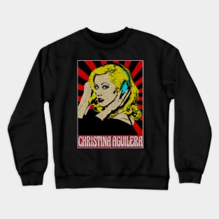 Christina Aguirela Headset Pop Art Style Crewneck Sweatshirt